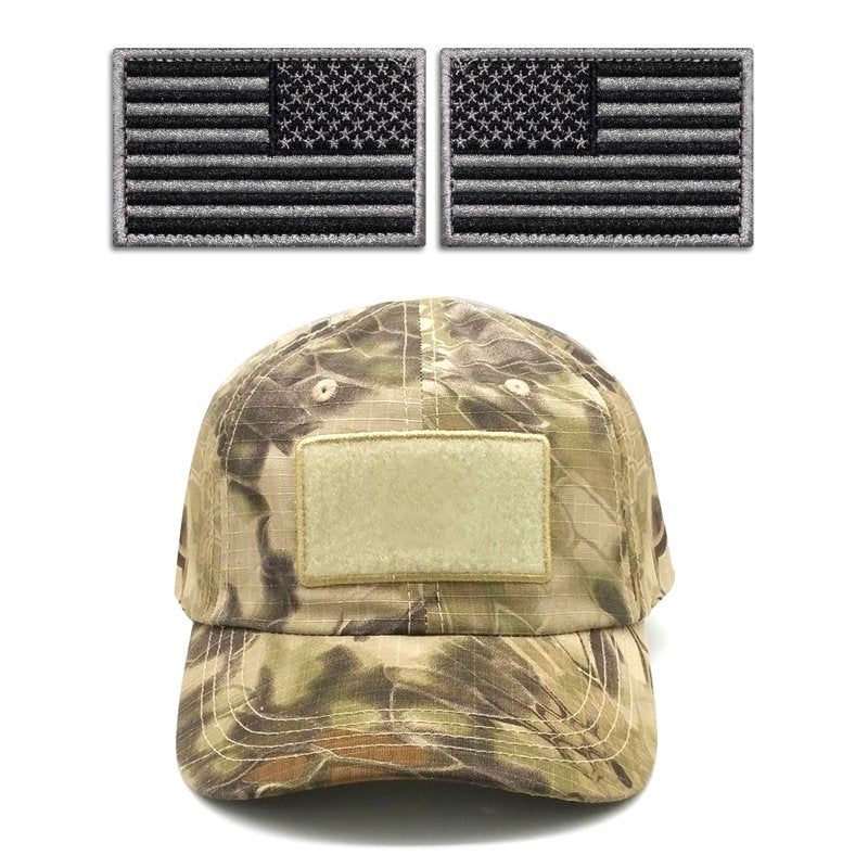 Military Tactical USA Flag Patches 2 Pack - Embroidered Uniform Emblems for Hats & Gear