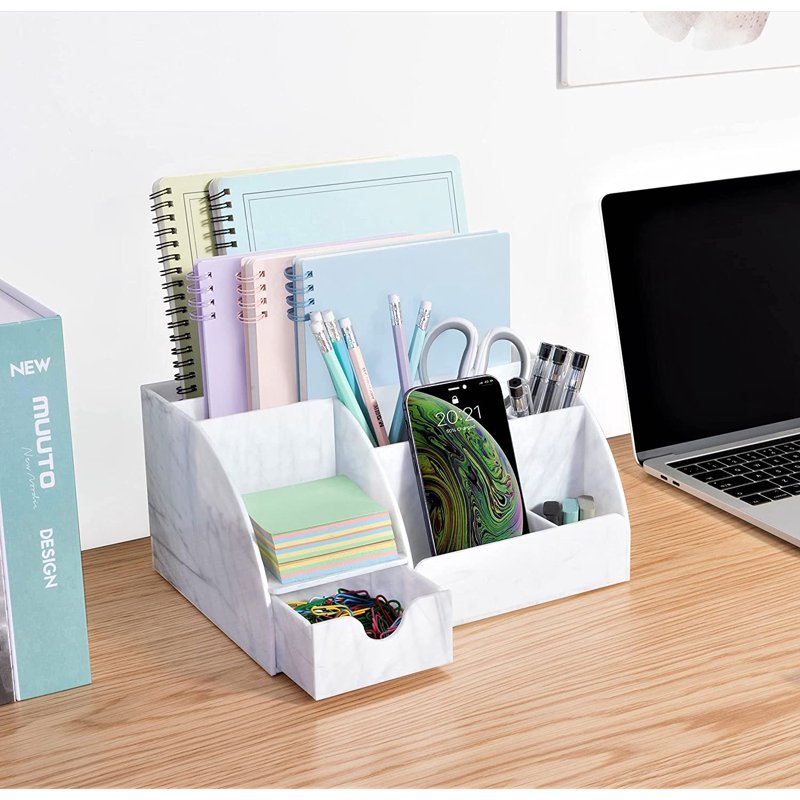 Marble Desk Organizer Acrylic for Office and Home Storage