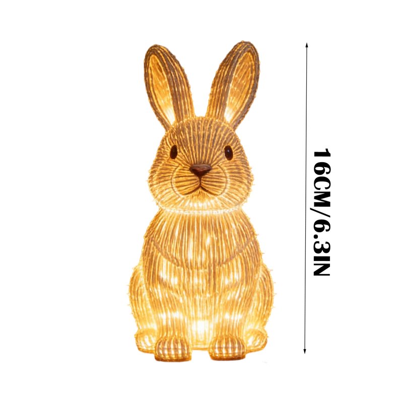 Easter Bunny Night Light Lamp - Resin Decorative Table Lamp with Warm LED for Bedroom & Living Room