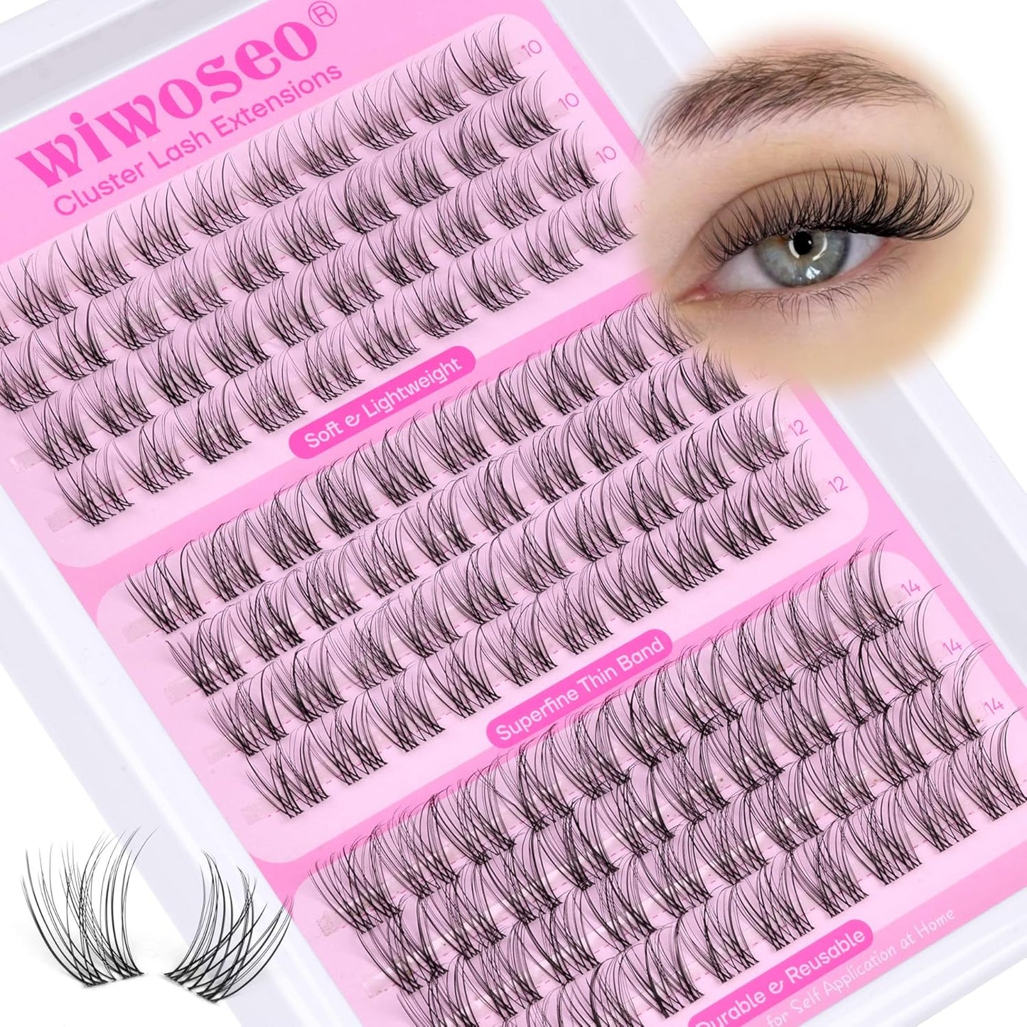 Manga Eyelash Clusters - Natural Look Anime Lash Extensions (8-16MM) for Beginners