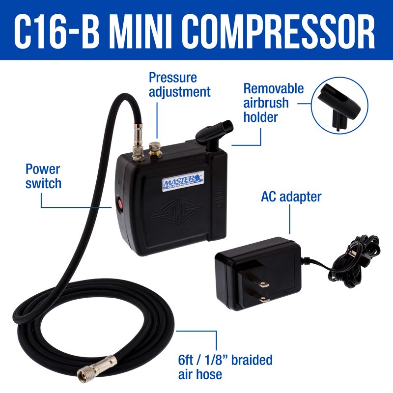 Airbrush Set with Mini Compressor for Cake Art, Hobbies & Crafts