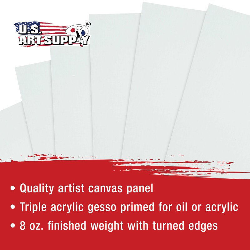 Professional Artist Canvas Panels 8x10 Inch Acid-Free Pack of 12
