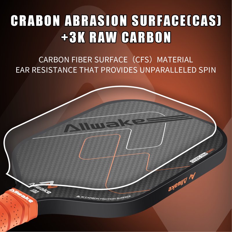 USA Pickleball 3K Carbon Fiber Paddles - Durable Lightweight Paddle, Black-Brown Variation