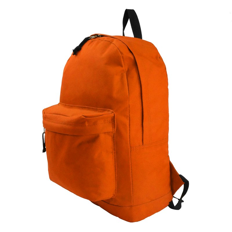 K-Cliffs 18-Inch Unisex School Backpack - Orange Polyester with Curved Shoulder Straps