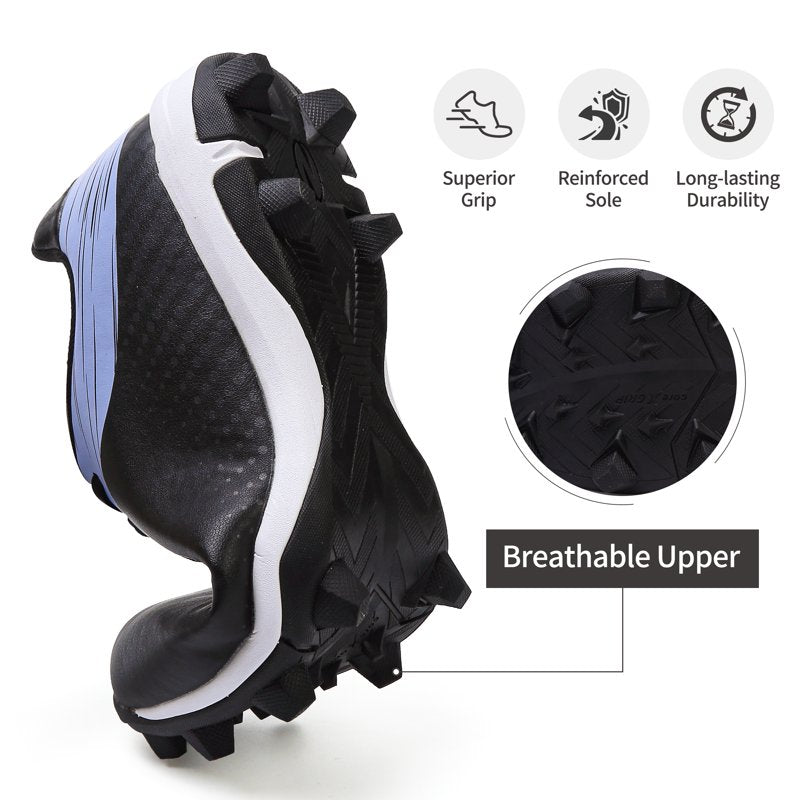 Unisex Baseball Cleats Lightweight Non-Slip Sport Shoes for Outdoor Indoor Play