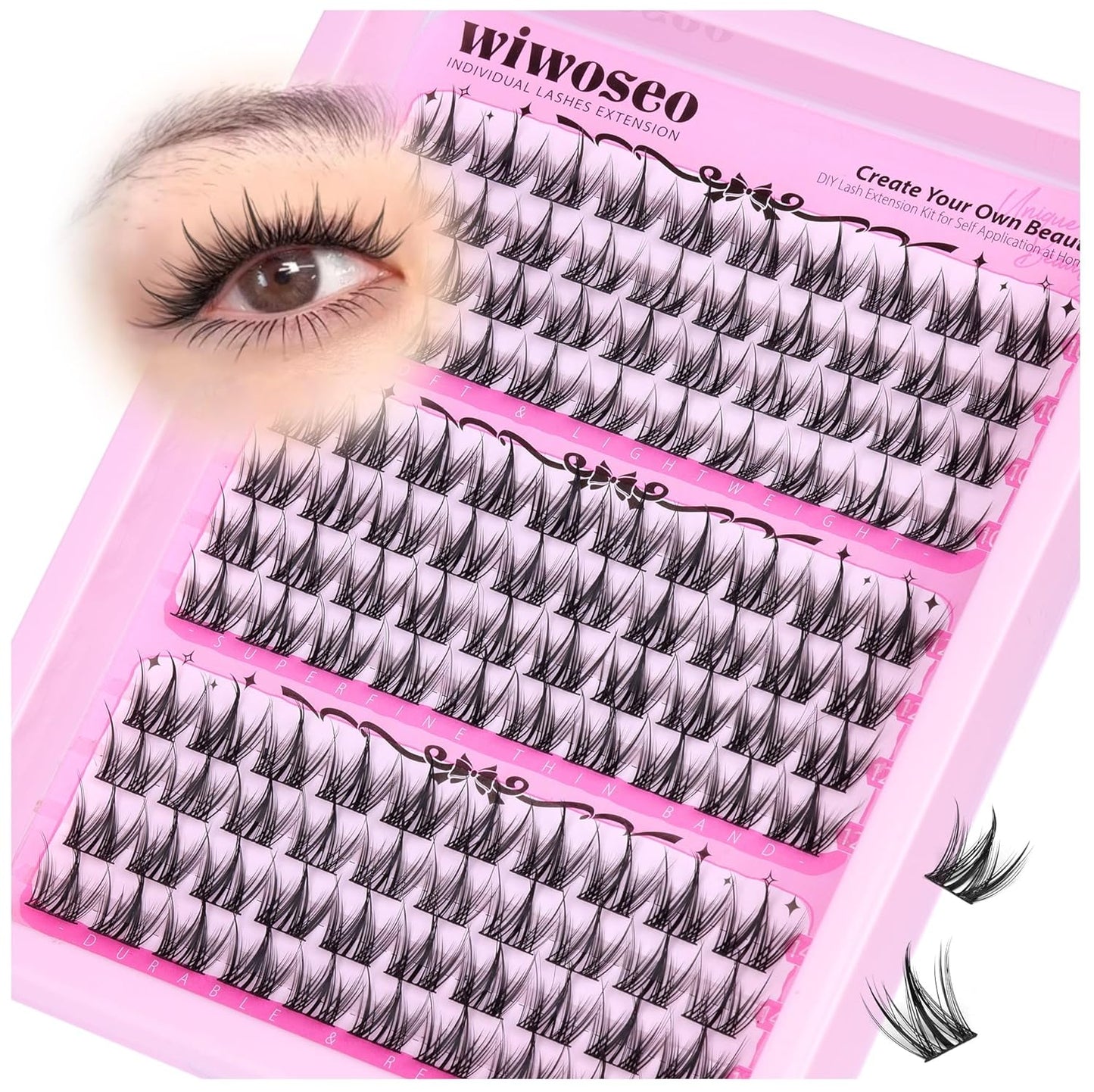 Manga Eyelash Clusters - Natural Look Anime Lash Extensions (8-16MM) for Beginners
