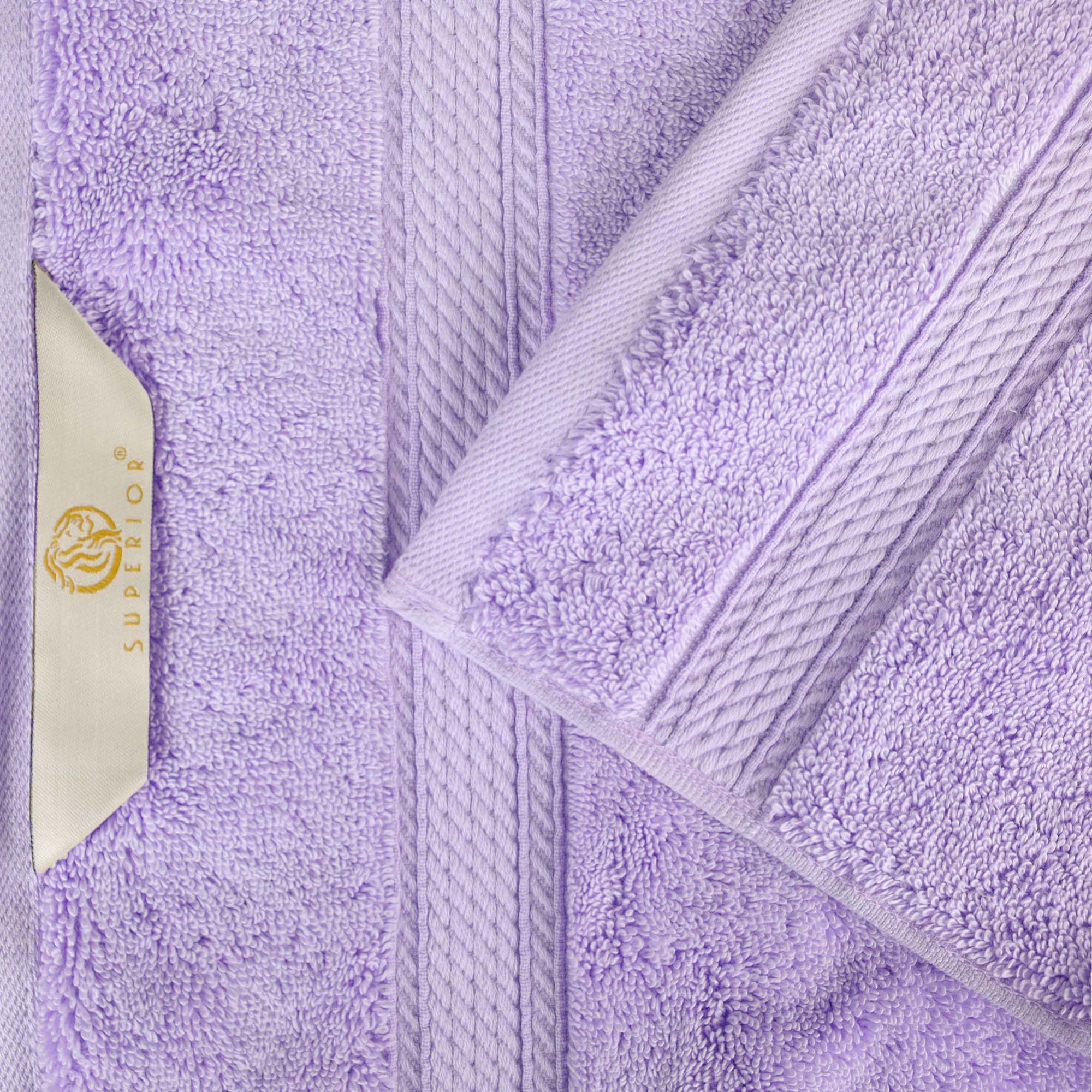 SUPERIOR Egyptian Cotton Pile 9 Piece Towel Set, Includes 3 Bath, 3 Hand, 3 Face Towels/Washcloths, Ultra Soft Luxury Towels, Thick Plush Essentials, Guest Bath, Spa, Hotel Bathroom, Purple