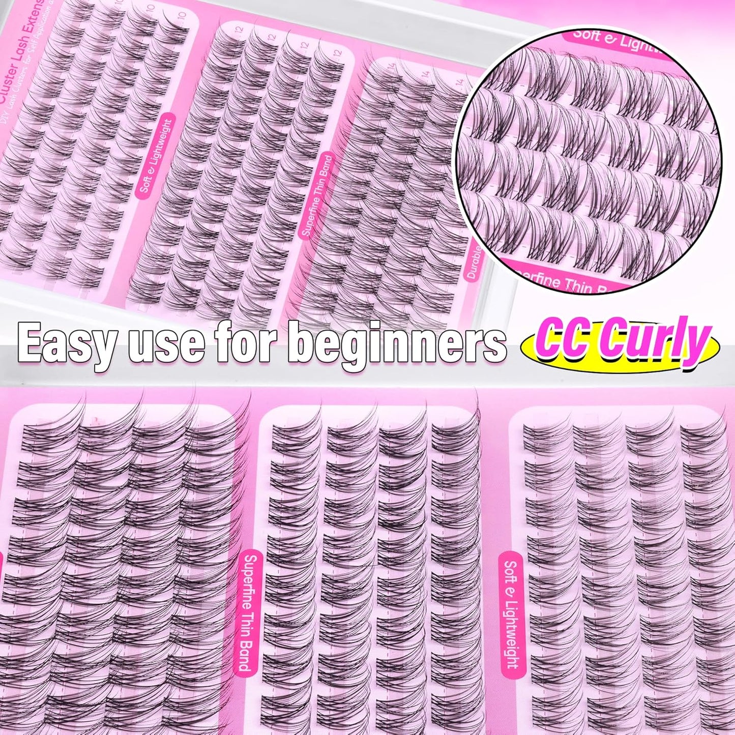 Manga Eyelash Clusters - Natural Look Anime Lash Extensions (8-16MM) for Beginners