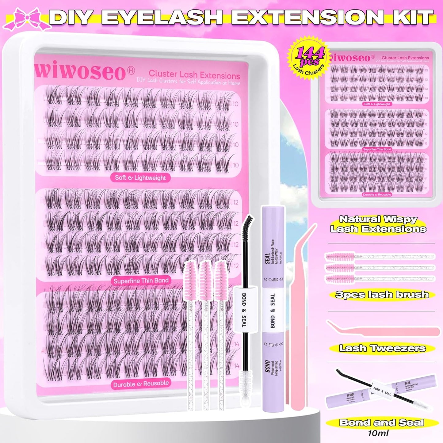 Manga Eyelash Clusters - Natural Look Anime Lash Extensions (8-16MM) for Beginners