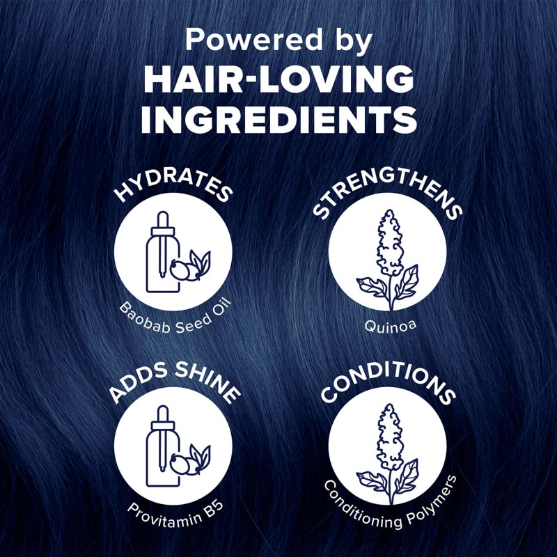Semi-Permanent Blue Hair Dye Kit - Vibrant Indigo for Brunettes and Blondes