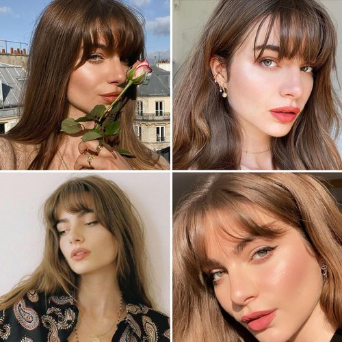 VASILIA Bangs Hair Clip, Clip in Bangs Hair Toppers for Women 100% Real Human Hair, Clip on Bangs 360° 3D Cover Wispy Fake Clip in Hair Extensions for Women Daily (Medium Brown)