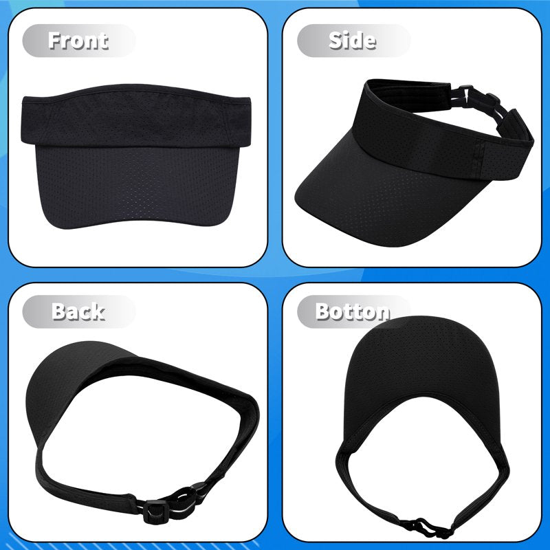 Adjustable Sport Sun Visor Hats 2 Pack - Lightweight Quick-Dry Baseball Caps