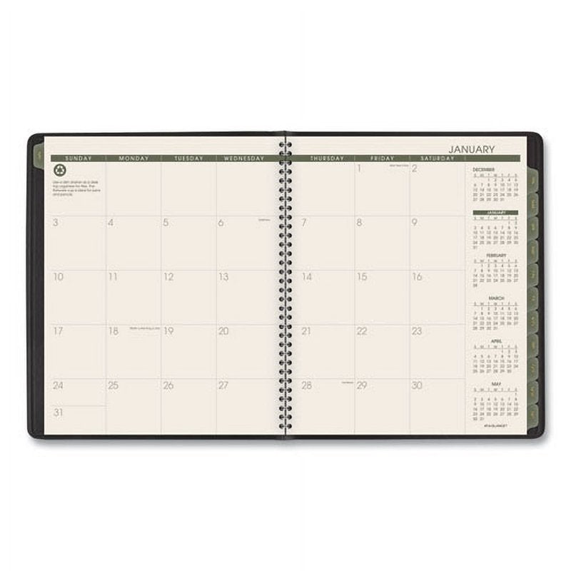 Recycled Monthly Planner 13-Month Calendar Bundle of 2 Black Cover Jan to Jan