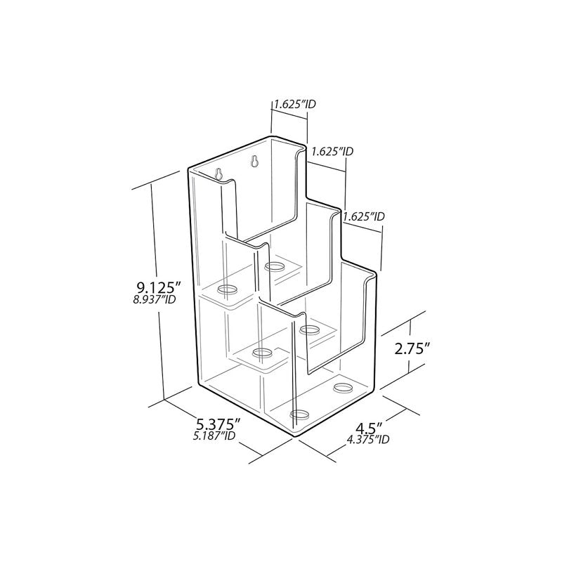 12-Pocket Three-Tier Revolving Brochure Holder for Countertop Displays