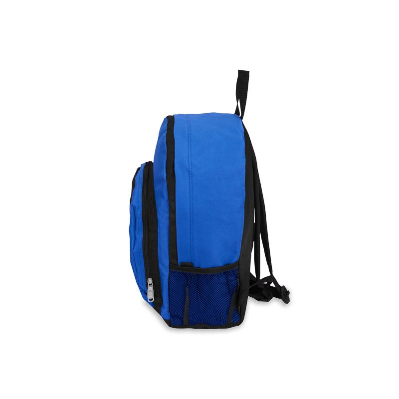 Unisex Travel Backpack with Multiple Pockets - Royal Blue & Black