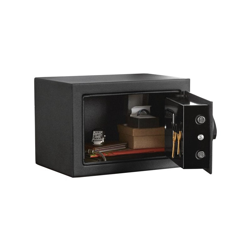 Small Digital Safe with Electronic Lock & Backup Keys, Steel Security Box - Black Model 17SCM
