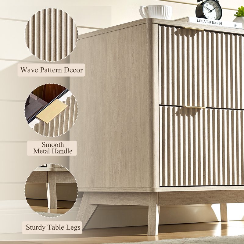 Modern Lateral File Cabinet with 2 Drawers - Large Storage for Home Office