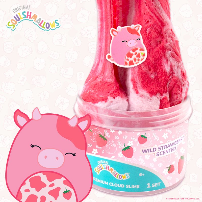 Squishmallows Cloud Slime Set - Assorted Fluffy Scented Jars with Charms