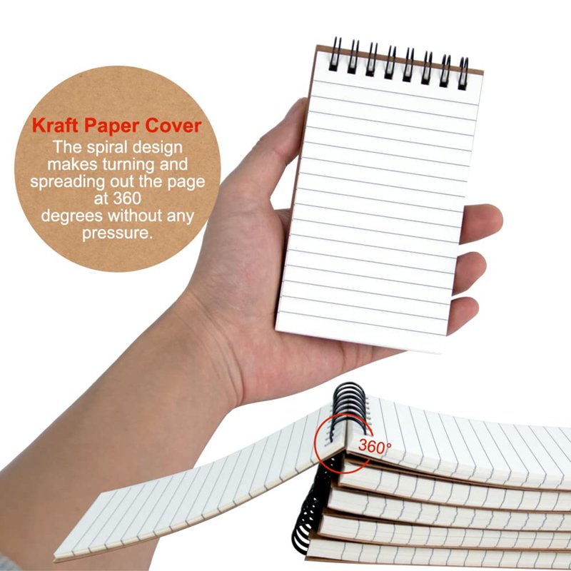 Mini Pocket Spiral Notebooks 3x5 Inches - 6 Pack Small Memo Pads for Office & Travel