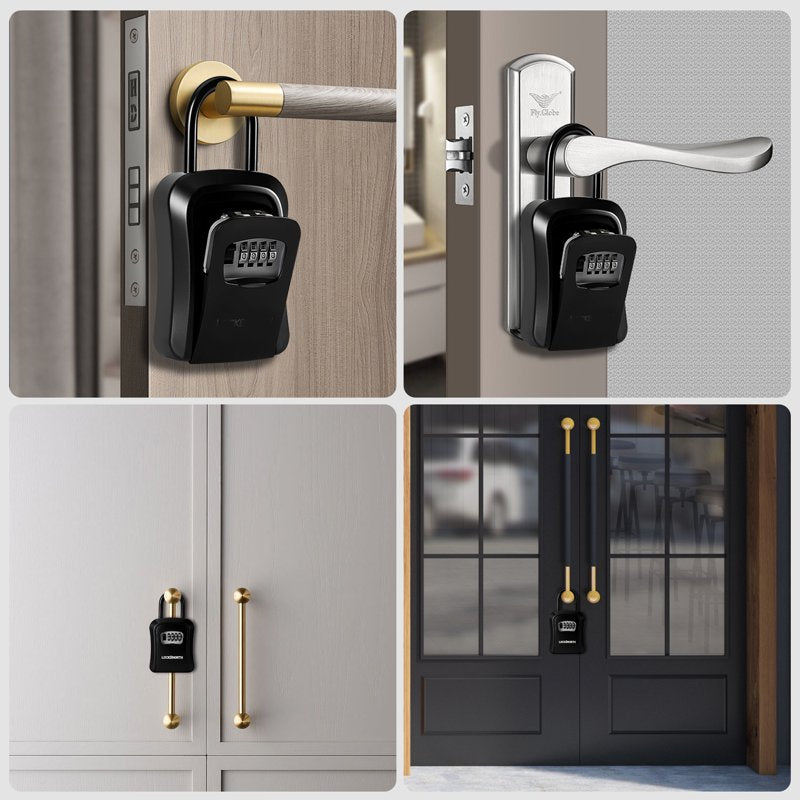Outdoor Key Lock Box - Wall-Mounted Weatherproof Safe for 9 Keys