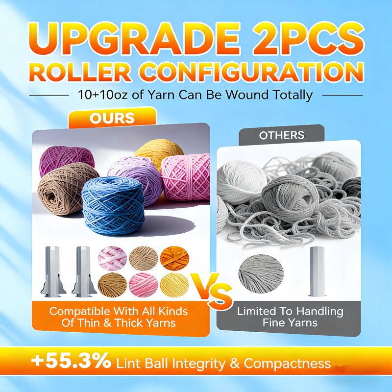 Electric Yarn Winder for Crocheting and Knitting - Automatic, Adjustable Tension