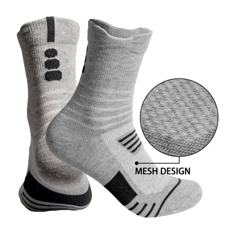 Men's Athletic Crew Socks 12 Pairs Breathable Sports Socks for Outdoor Activities