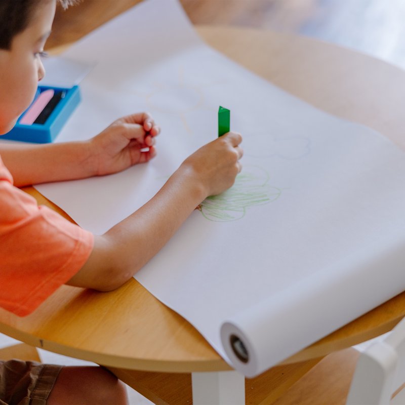 Kids Art Paper Roll Set for Easels - 3 Pack, 17" x 75' Premium White Bond