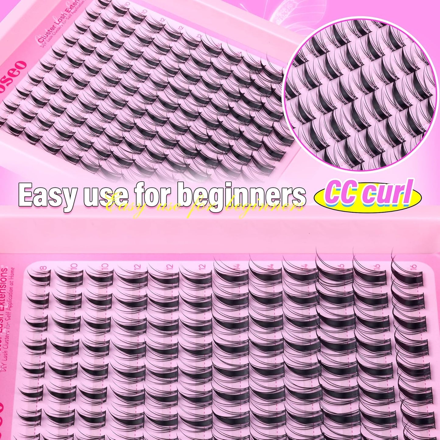 Manga Eyelash Clusters - Natural Look Anime Lash Extensions (8-16MM) for Beginners