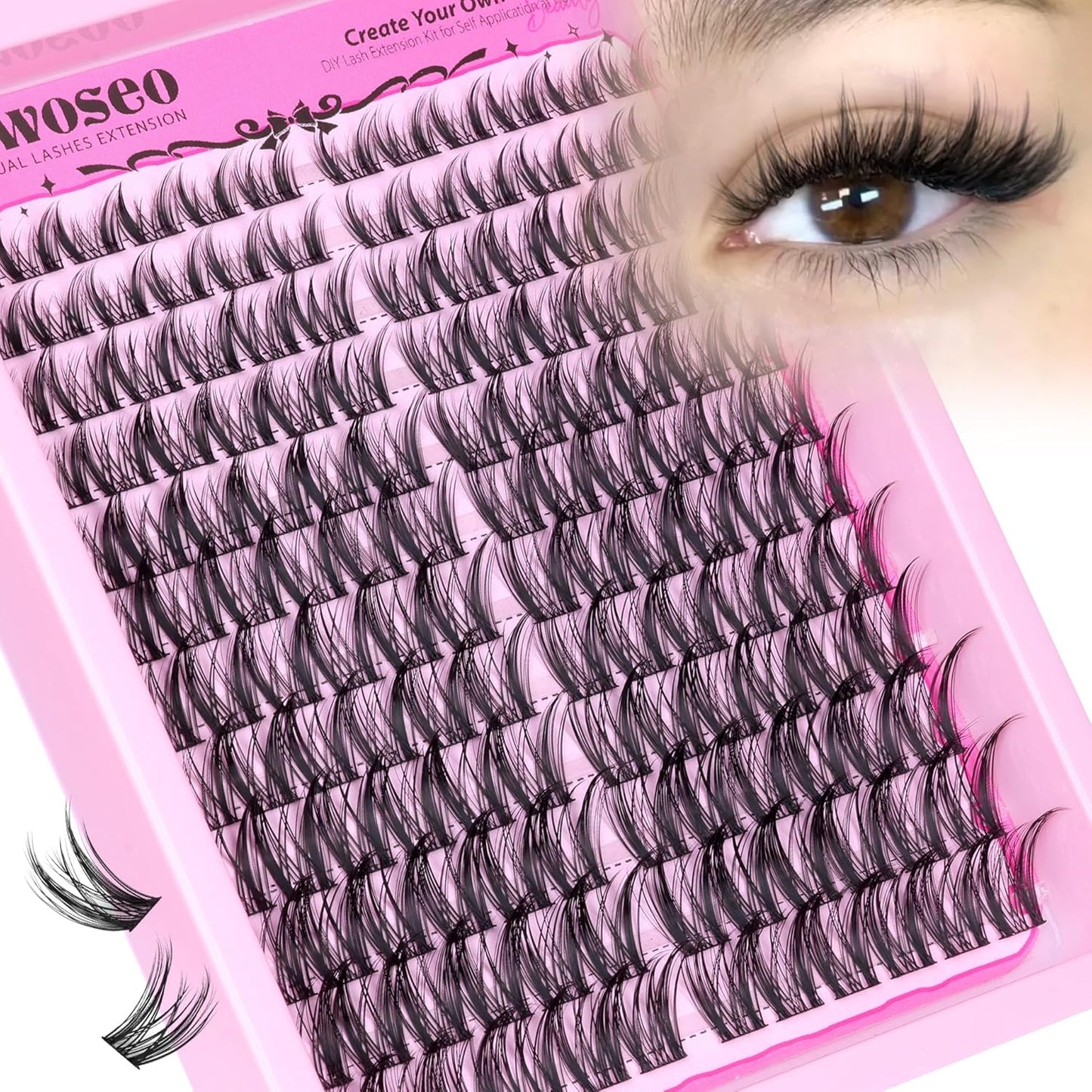 Manga Eyelash Clusters - Natural Look Anime Lash Extensions (8-16MM) for Beginners