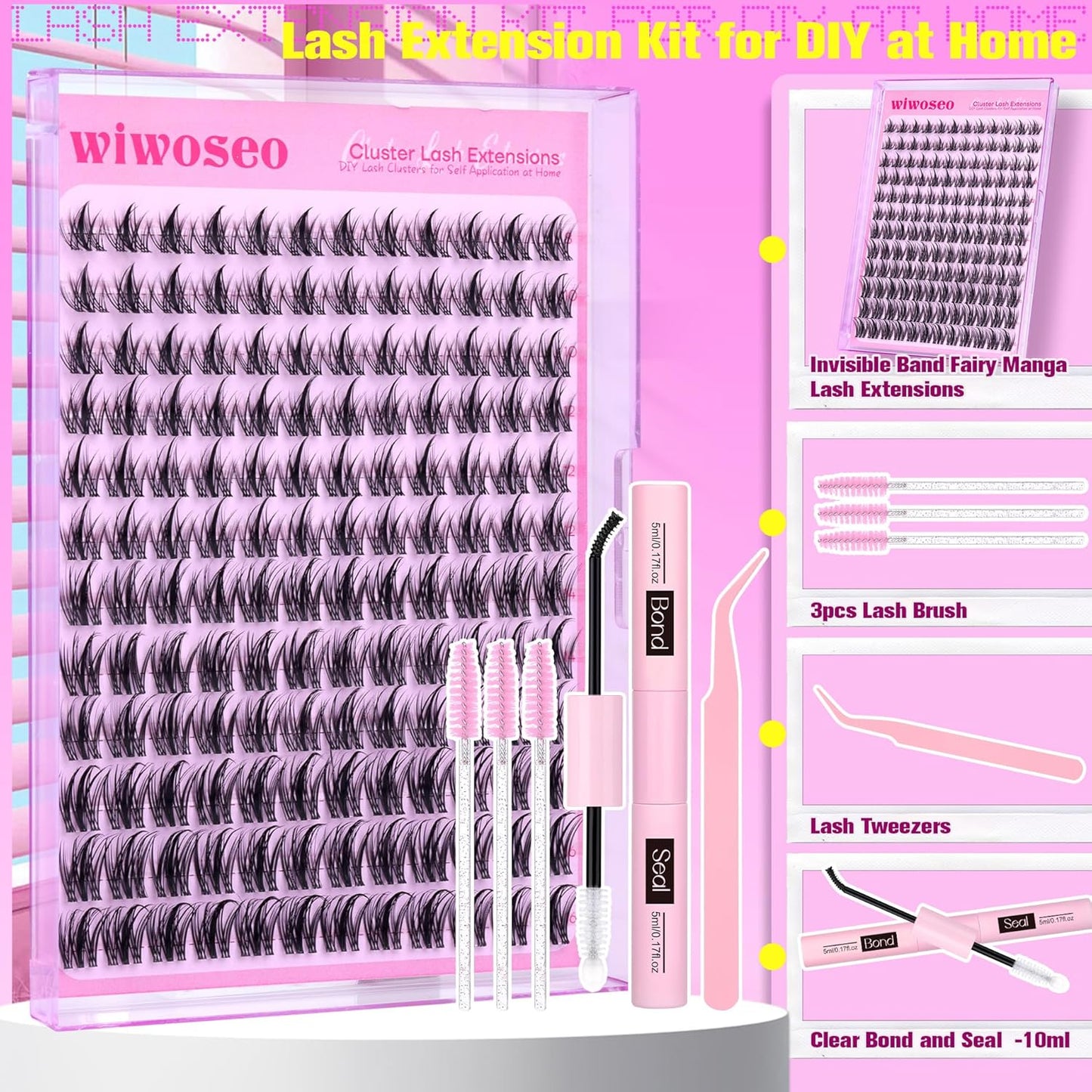 Manga Eyelash Clusters - Natural Look Anime Lash Extensions (8-16MM) for Beginners