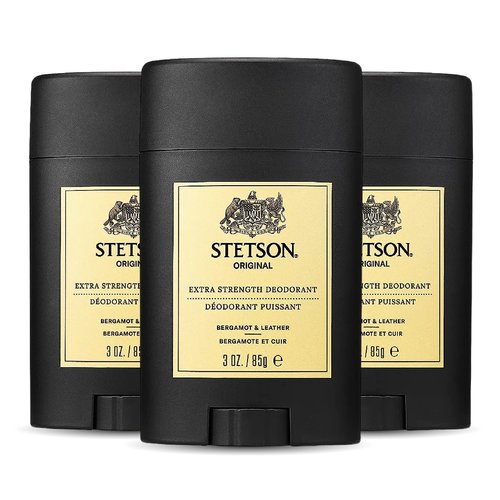 Stetson Personal Care Extra Strength Deodorant by Scent Beauty - Gel Men's Deodorant Stick for Grooming Kit - 3 oz - 3 Pack - Original