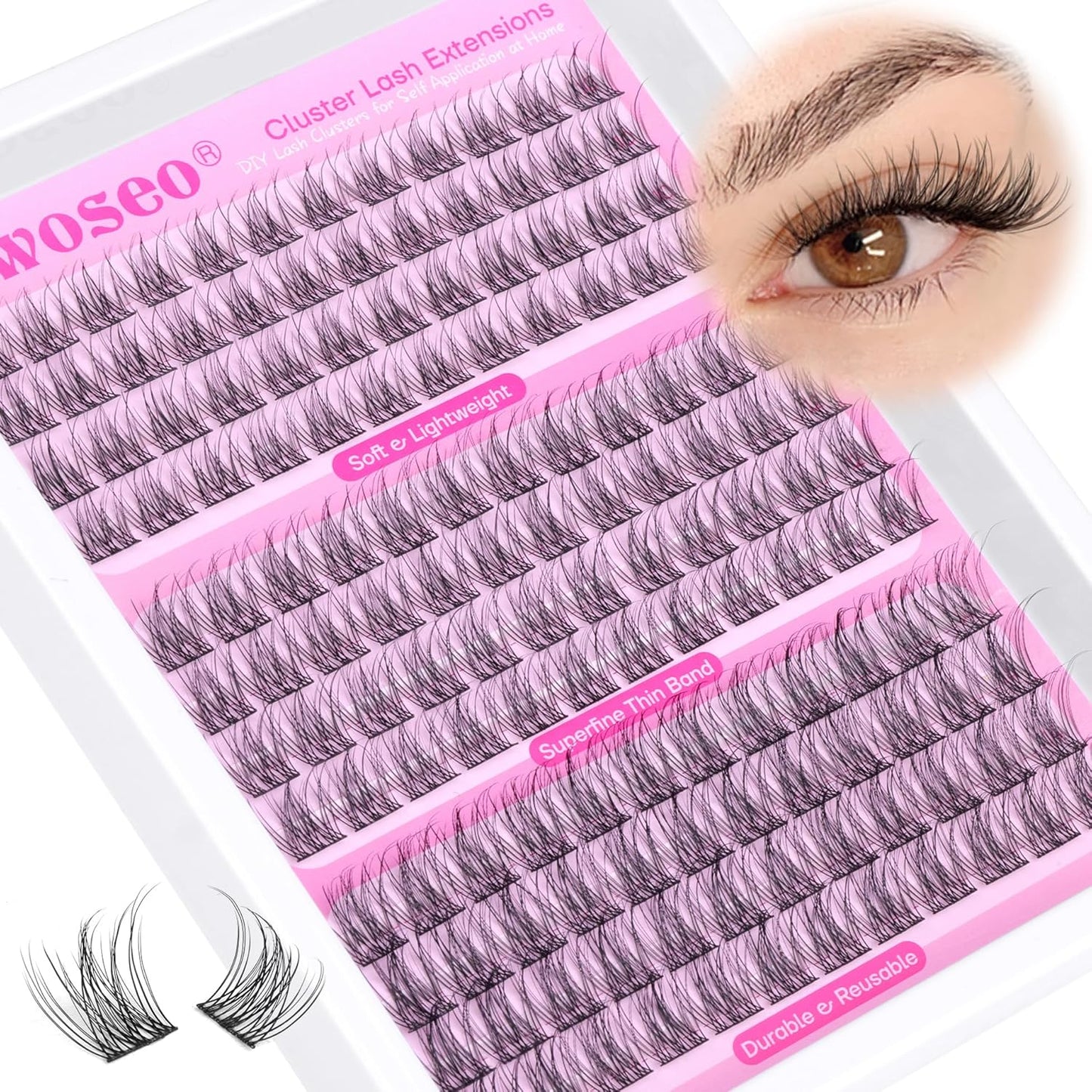 Manga Eyelash Clusters - Natural Look Anime Lash Extensions (8-16MM) for Beginners