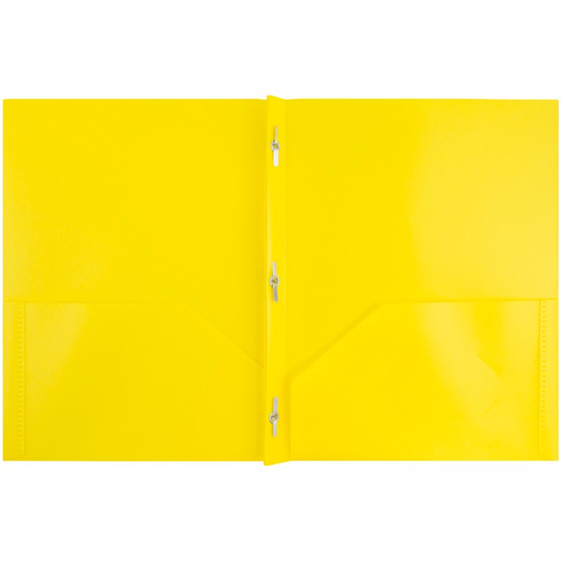 Yellow Plastic Folder with Clasp - 6-Pack, 9x12 Inches, Office & School Organizers