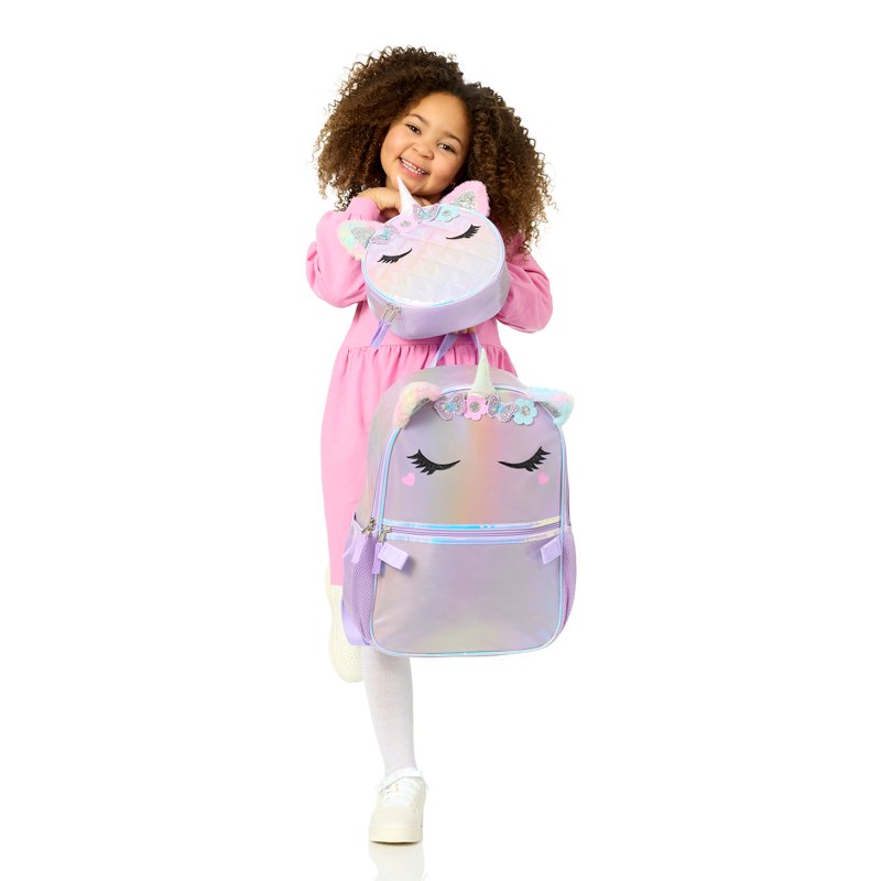 Unicorn Backpack and Lunch Box Set for Kids - 17-Inch School Bag with Insulated Lunchbox