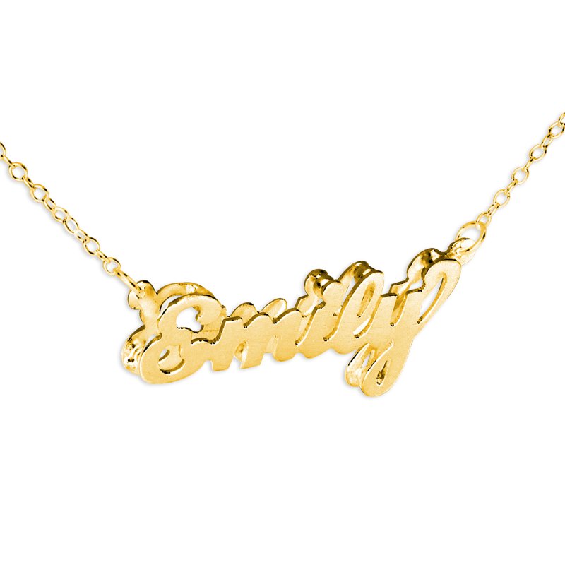 Personalized Double 3D Name Necklace in Sterling Silver or Gold Plated Silver