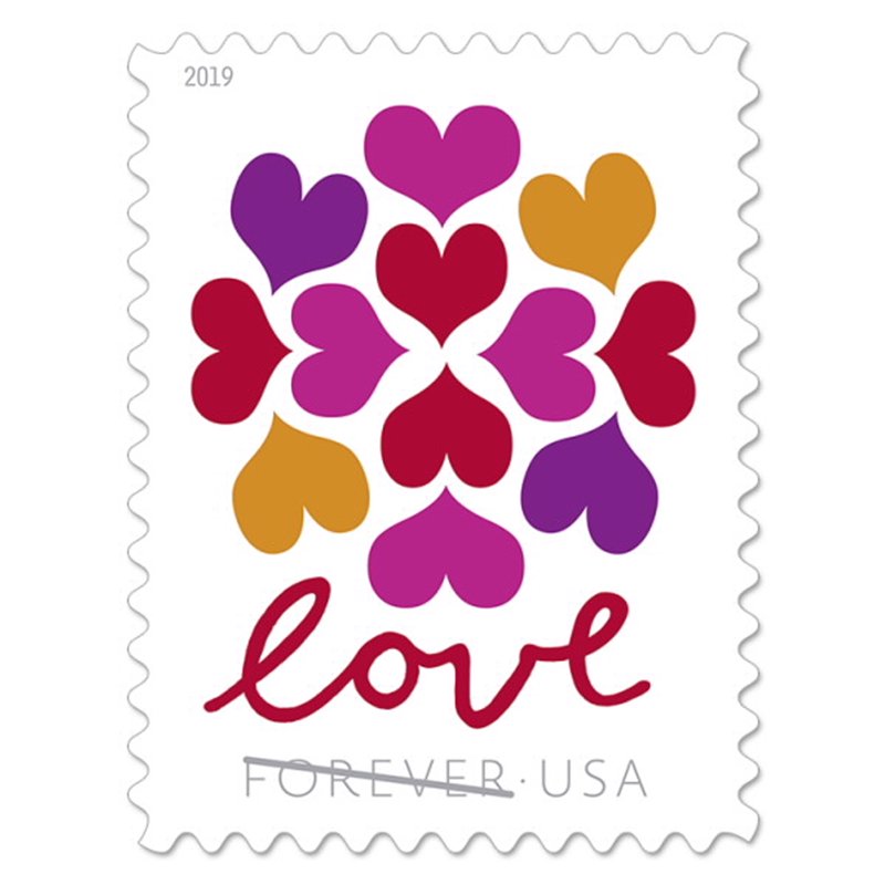 USPS Love Forever Heart Blossom Postage Stamps Sheet of 20 - Love Series Collectible