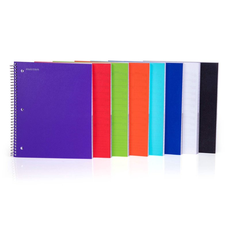 Spiral Notebooks 3 Pack - Durable 1 Subject College Ruled, Water-Resistant Cover