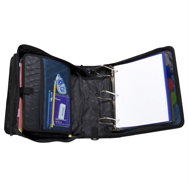 Large Capacity Zipper Binder with 4-Inch D-Rings and Organizer Pockets