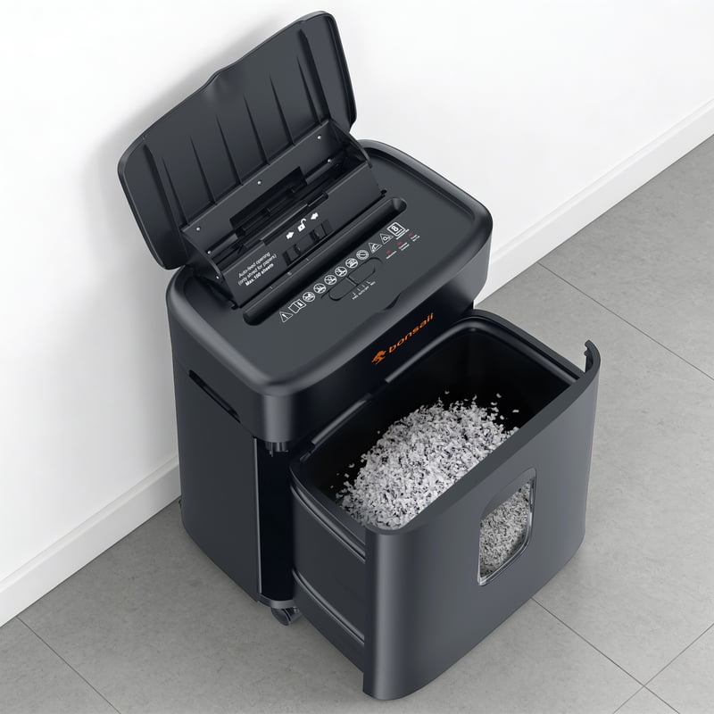 Heavy Duty Micro-Cut Paper Shredder with Auto Feed and Pull-Out Bin – Multiple Sheet Capacity
