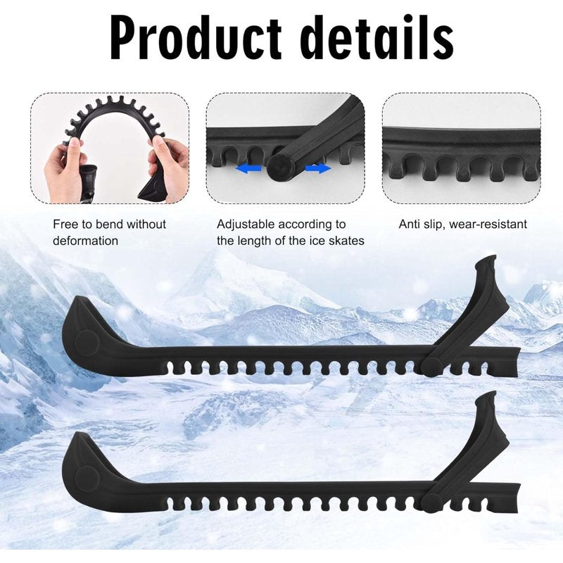 Ice Skate Blade Guards 2 Pack - Adjustable Durable Protectors for Hockey & Figure Skates