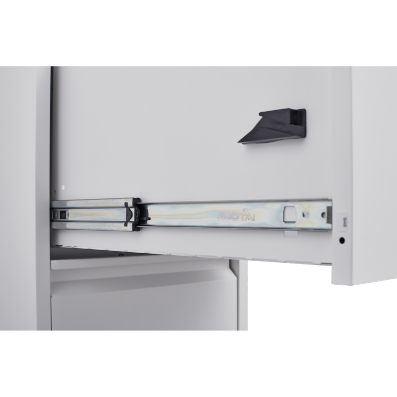 Metal 4-Drawer File Cabinet with Lock, Office Storage, Fits Letter Legal A4, White/Black