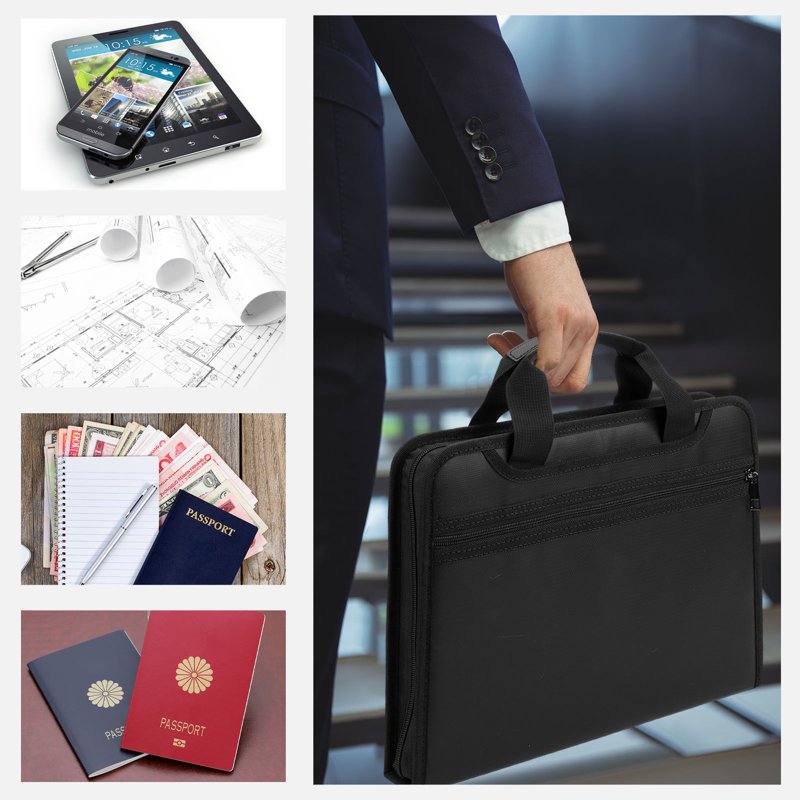 Fireproof Accordion File Organizer with 13 Pockets, Water-Resistant Document Storage Safe
