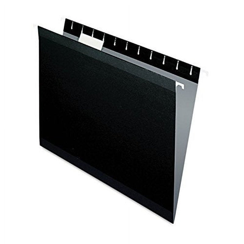Reinforced Hanging File Folders Black 1/5 Tab Letter Size 25 Pack