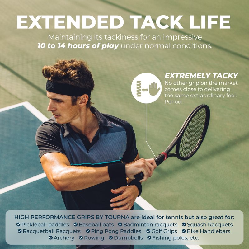 Tennis Overgrip 30-Pack - Extra Tacky, Blue, Sweat-Absorbing, Durable, for Rackets & Paddles