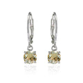 Sterling Silver Gold Shadow 6mm Swarovski Crystal Dangle Earrings