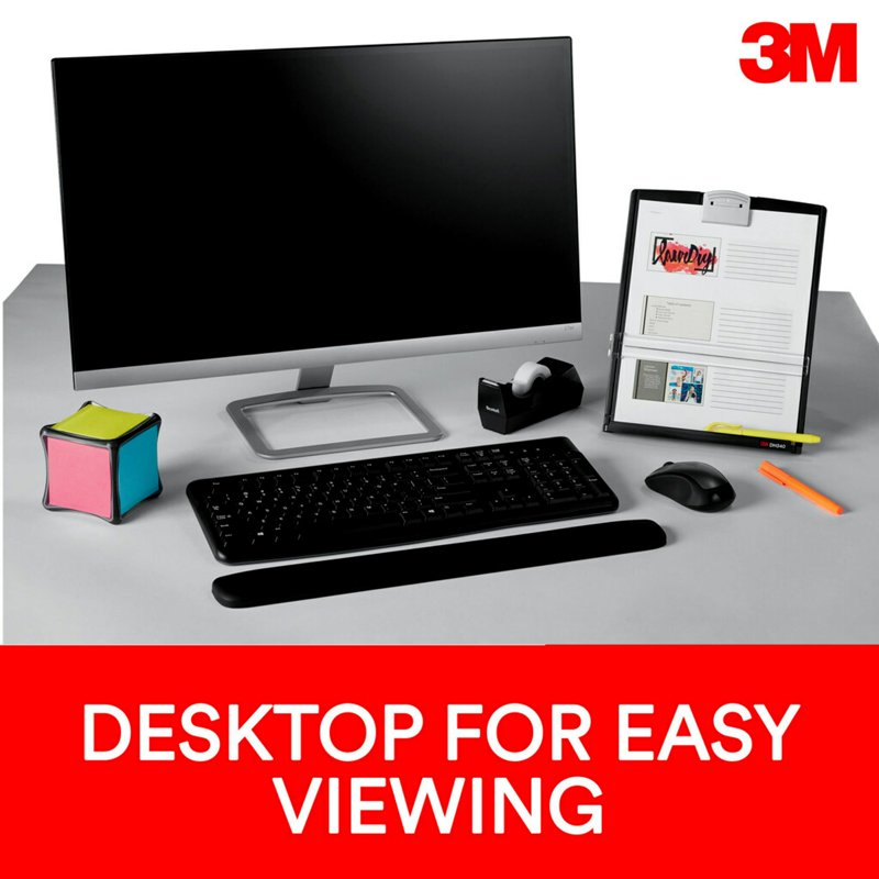 Desktop Document Holder for Office, Holds 150 Sheets, Adjustable Clip, Black