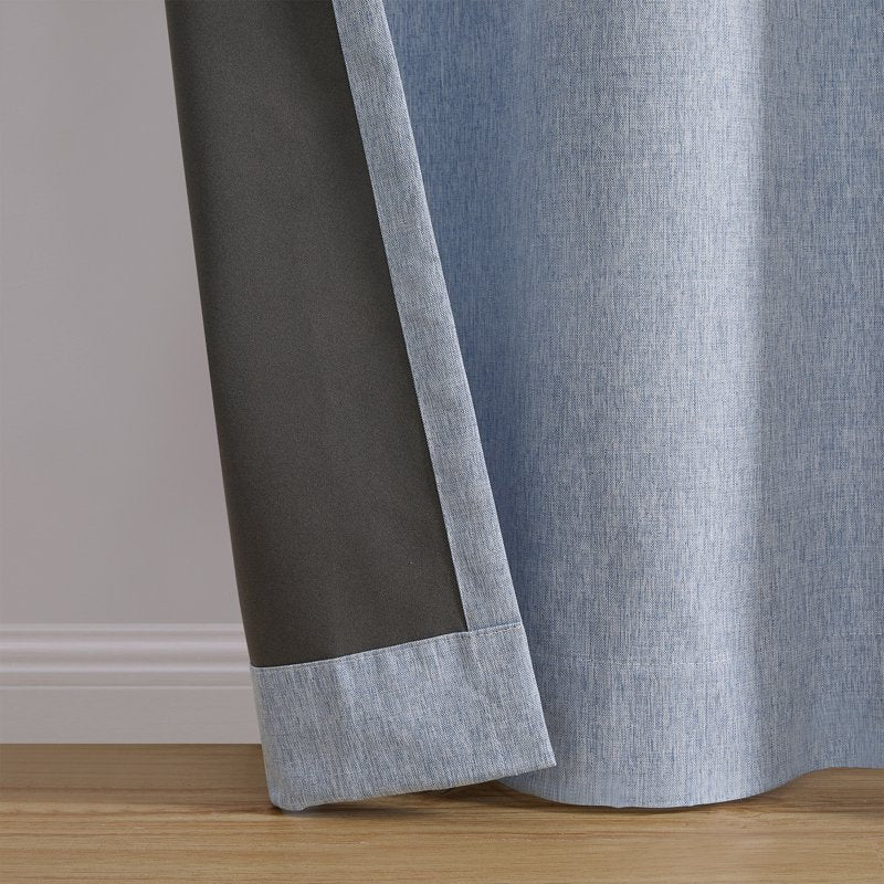 Blackout Curtain Panel Pair - Linen Look, Room Darkening, 37x84 Inches