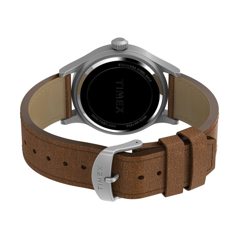 Timex Men's Expedition Scout 40mm Watch with Green Dial & Leather Strap