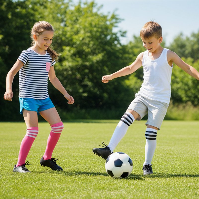 Kids Over Knee Soccer Socks Breathable Athletic Football Sports Socks for Boys & Girls