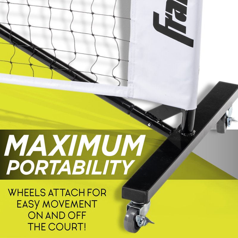Portable Pickleball Net System - Official Size 22' with Wheels & Carry Bag